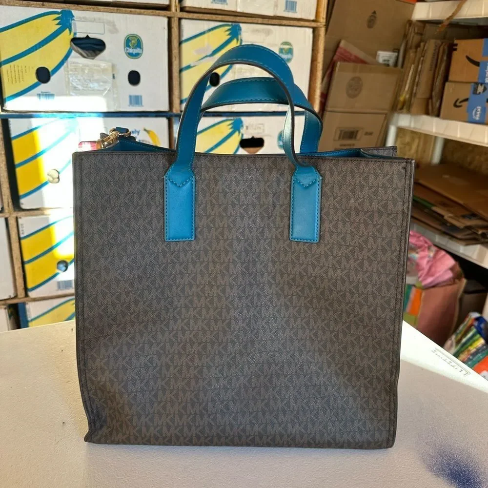 Michael Kors Blue and Brown Men's Bag